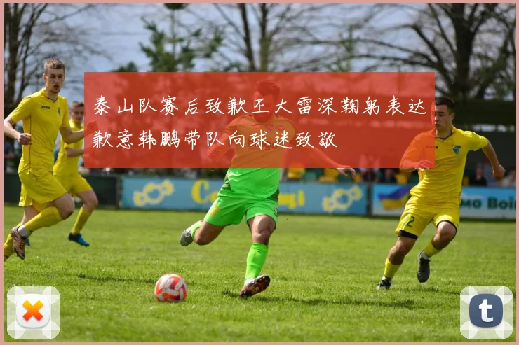泰山队赛后致歉王大雷深鞠躬表达歉意韩鹏带队向球迷致敬